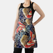 FLIEGENDE KRÄNE, WELLEN, FRÜHSTÜCKE, japanische Bl Schürze (InSitu)