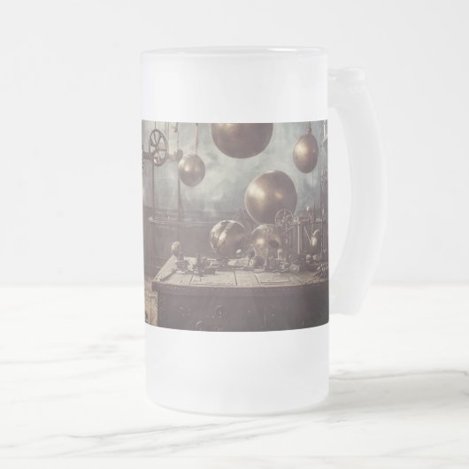 Fliegende Kugeln, in einem Steampunkellabor Mattglas Bierglas (VorderseiteRechts)