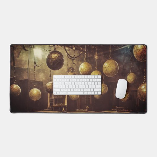 Fliegende Kugeln, in einem Steampunkellabor Schreibtischunterlage (Tastatur & Maus)