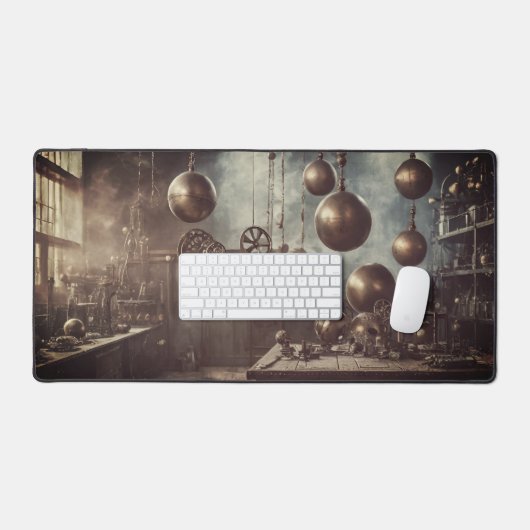 Fliegende Kugeln, in einem Steampunkellabor Schreibtischunterlage (Tastatur & Maus)