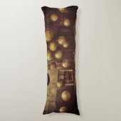 Fliegende Kugeln, in einem Steampunkellabor Seitenschläferkissen (Vorderseite Vertikal)