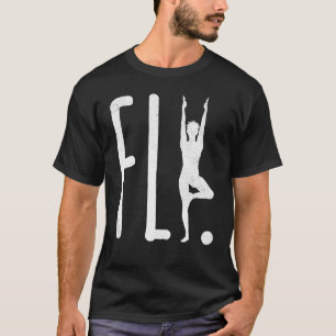 Fliegende Kunst Yoga Buchstabe Stolz Humor Namaste T-Shirt