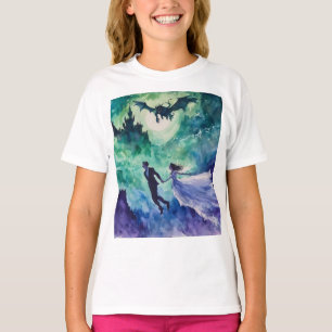 Fliegende Liebende - Aquarellmalerei T-Shirt