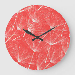 Fliegende Löwenzahnsamen Vintage-Hintergrund. Große Wanduhr