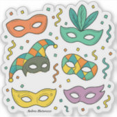 Fliegende Masken Aufkleber (Vorderseite)