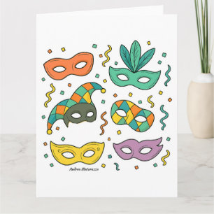 Fliegende Masken Karte