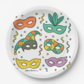 Fliegende Masken Pappteller (Vorderseite)