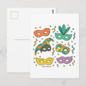 Fliegende Masken Postkarte (Vorne/Hinten)