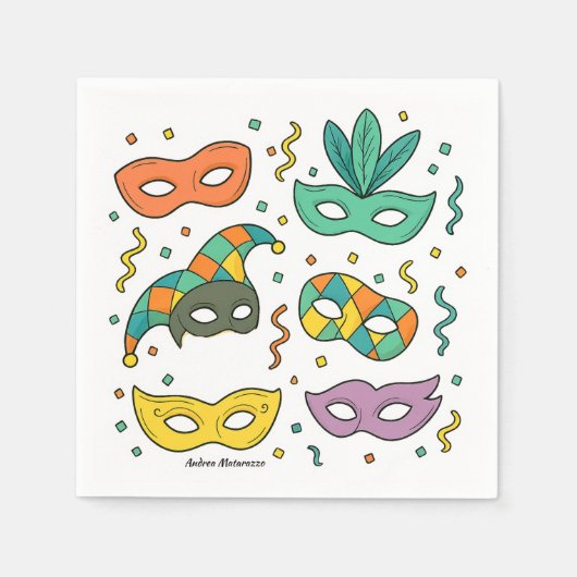 Fliegende Masken Serviette (Vorderseite)