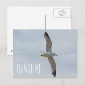 Fliegende Möwe Postkarte (Vorne/Hinten)