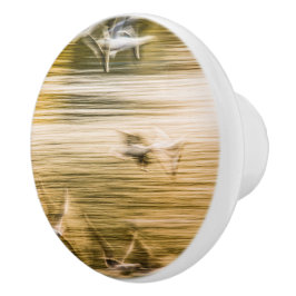 Fliegende Möwen - abstrakt Keramikknauf