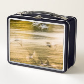 Fliegende Möwen - abstrakt Metall Brotdose (Vorderseite)