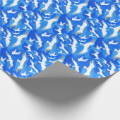 Fliegende Möwen am Himmel blau Geschenkpapier (Ecke)