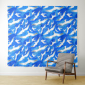 Fliegende Möwen am Himmel blau Wandteppich (Beispiel (Horizontal))