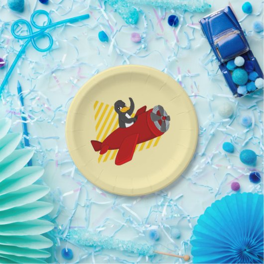 Fliegende Pinguin-Cartoon-Papier-Teller Pappteller (Party)