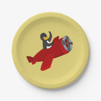 Fliegende Pinguin-Cartoon-Papier-Teller Pappteller