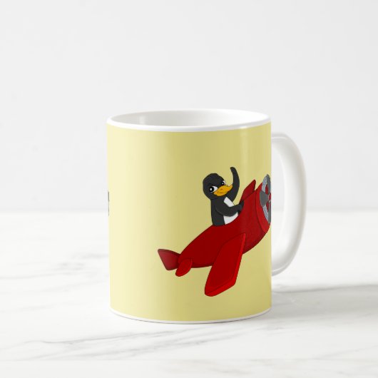 Fliegende Pinguinkaffee-Cartoon-Tasse Kaffeetasse (VorderseiteRechts)