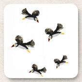 Fliegende Puffins Fun Bird Art Untersetzer (Vorderseite)