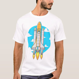 Fliegende Rakete mit Notfeuer T-Shirt