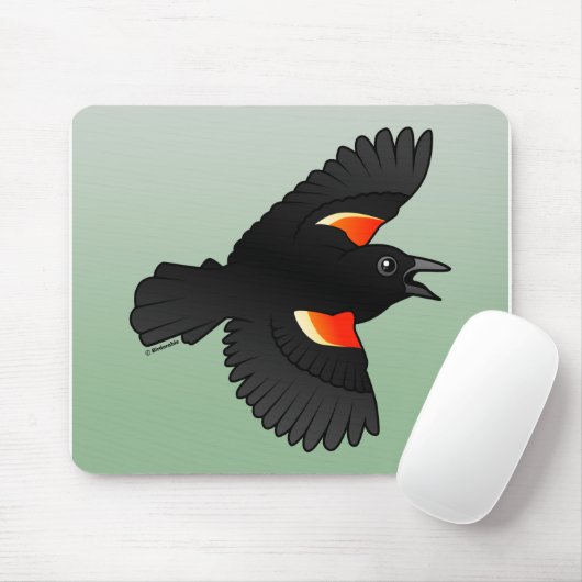 Fliegende rotgeflügelte Amsel Mousepad (Mit Mouse)