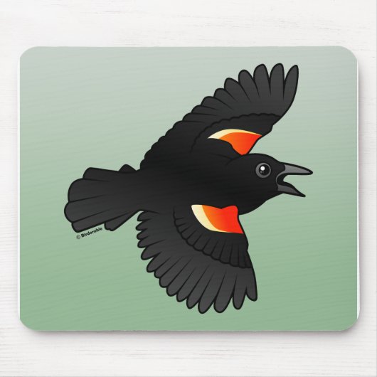 Fliegende rotgeflügelte Amsel Mousepad (Vorne)