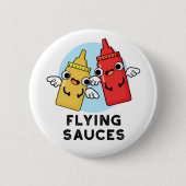 Fliegende Sauces Funny Food Puff Button (Vorderseite)