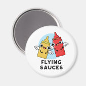 Fliegende Sauces Funny Food Puff Magnet (Vorderseite/Rückseite)