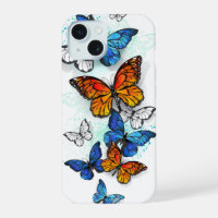 Fliegende Schmetterlinge Morpho und Monarch
