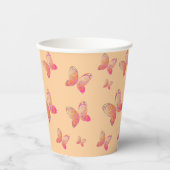Fliegende Schmetterlinge Naturpapiertassen Pappbecher (Vorderseite)