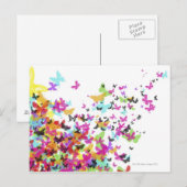 Fliegende Schmetterlinge Postkarte (Vorne/Hinten)