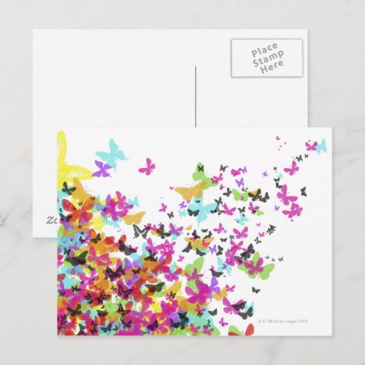 Fliegende Schmetterlinge Postkarte (Vorne/Hinten)