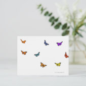 Fliegende Schmetterlinge Postkarte (Stehend Vorderseite)