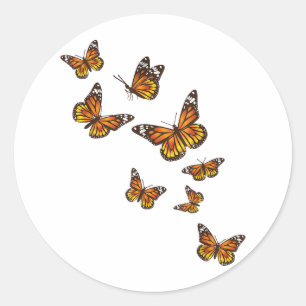 Fliegende Schmetterlinge - Schmetterling Lover Gar Runder Aufkleber