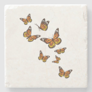 Fliegende Schmetterlinge - Schmetterling Lover Gar Steinuntersetzer