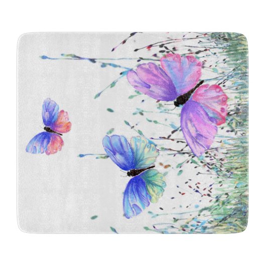 Fliegende Schmetterlinge Schneidebrett (Vorderseite)