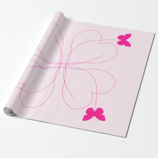 Fliegende Schmetterlinge Umschlagpapier Geschenkpapier (Ungerollt)