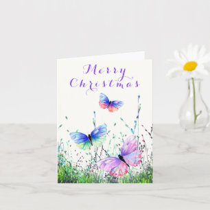 Fliegende Schmetterlinge Weihnachtskarte Karte