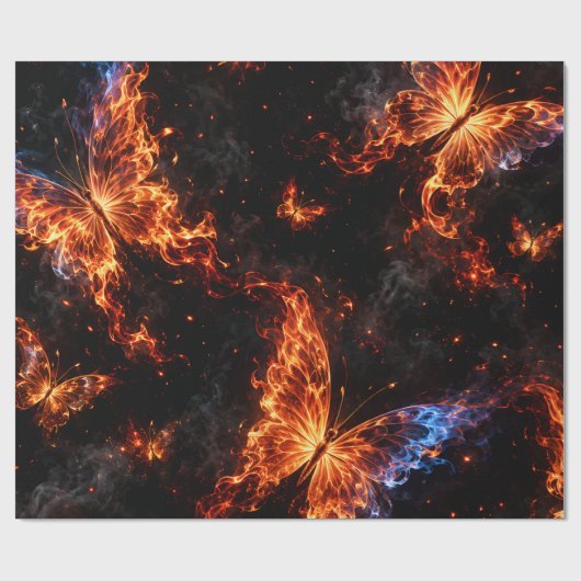 Fliegende Schmetterlings-Fantasie-Geschenkpapier Geschenkpapier (Flach)