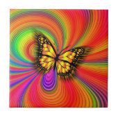 Fliegende Schmetterlingsfliege Keramik Tile farben Fliese (Vorderseite)