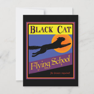 Fliegende-Schule-der-schwarzen-Katze-Individualisi Einladung