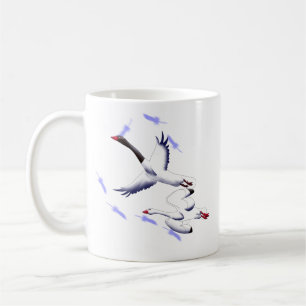 Fliegende-Schwäne-Fantasie-Vogel-Kunst 11 oz Weiße Kaffeetasse