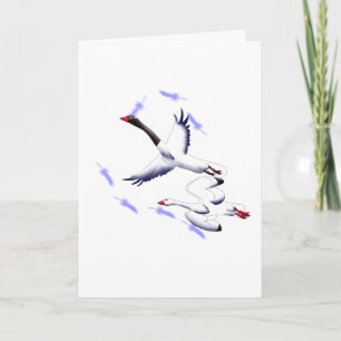 Fliegende Schwäne Minimalistische Fantasy Geburt K Karte