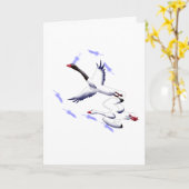 Fliegende Schwäne Minimalistische Fantasy Geburts Karte (Gelbe Blume)