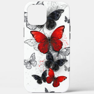 Fliegende schwarze und rote Morpho-Schmetterlinge Case-Mate iPhone Hülle
