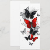 Fliegende schwarze und rote Morpho-Schmetterlinge Programm (Vorne/Hinten)