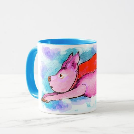 Fliegende Schwein-Ursprüngliche Kunst durch Tasse (Vorderseite Links)
