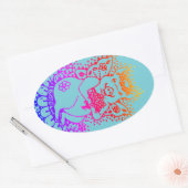 FLIEGENDE SCHWEINE, FARBENFARBENFARBENFARBkleCKER Ovaler Aufkleber (Umschlag)