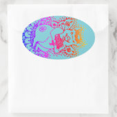 FLIEGENDE SCHWEINE, FARBENFARBENFARBENFARBkleCKER Ovaler Aufkleber (Tasche)