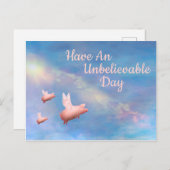 Fliegende Schweine haben einen unglaublichen Tag Postkarte (Vorne/Hinten)