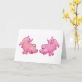 Fliegende Schweine in der Liebe! Karte (Gelbe Blume)